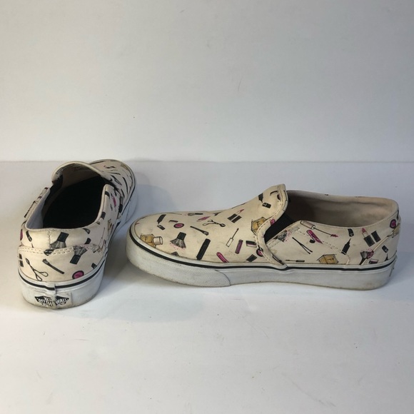 Vans Asher makeup cream coloured slip on woman’s shoes size 6 - Picture 12 of 16